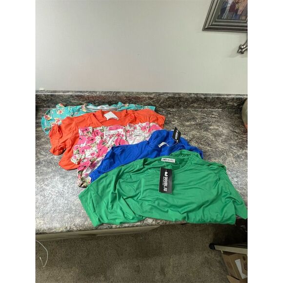 Doubles Women's Short Sleeve T-Shirts Set of 5 Multicolor Floral S - Picture 12 of 15